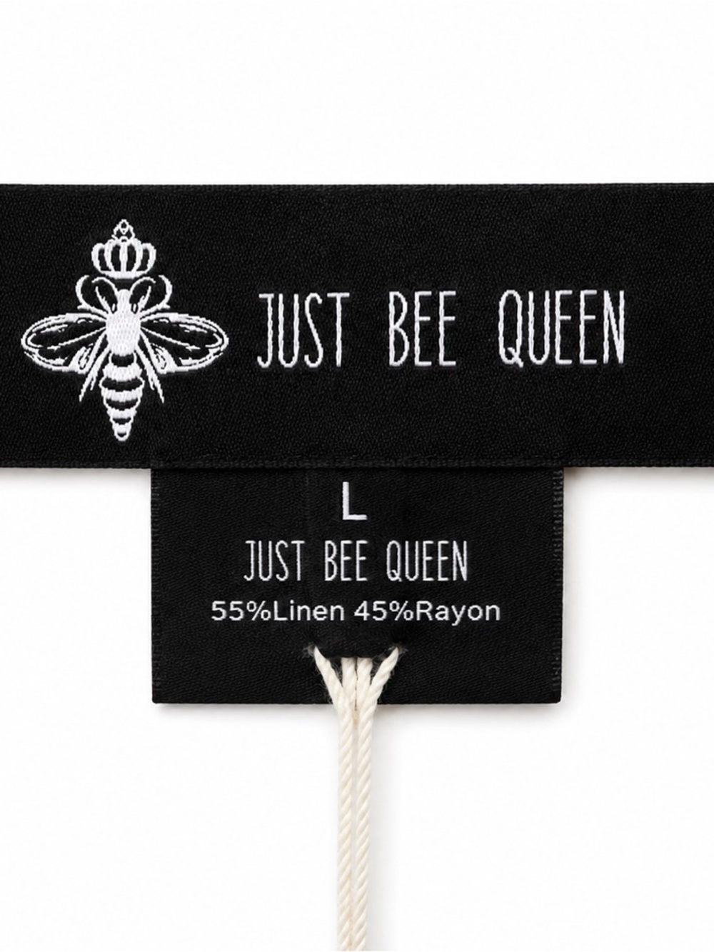 Just Be Queen Womens Black linen halter top with adjustable string on bottom - Picture 6 of 7